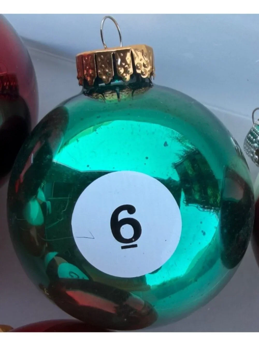 10-pc. Billiard Glossy Metallic Christmas Ball Ornaments 2.5/3.25